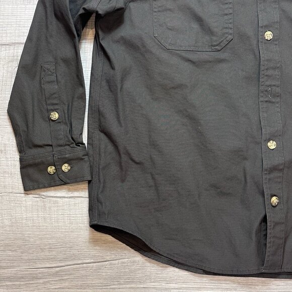 Duluth Trading Co Mens Flex Fire Hose Heavy Canvas Shirt Work Wear Gray Size XL - Picture 2 of 8